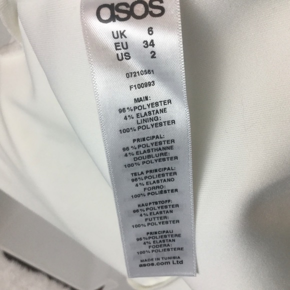 ASOS Strapless Bodycon  Midi Dress Sz.2 White/Blk - Picture 6 of 7